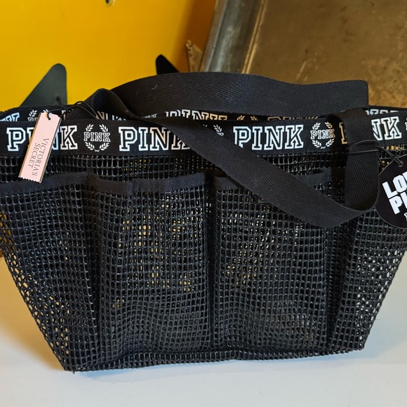 Victoria's Secret Handbags - Victoria's Secret PINK Black Mesh Tote